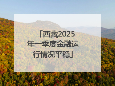 西藏2025年一季度金融运行情况平稳