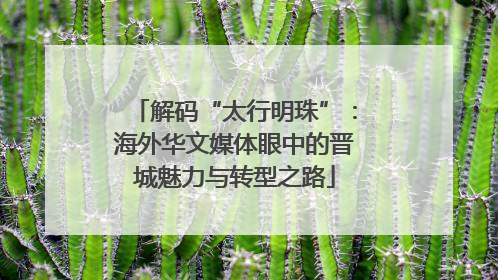 解码“太行明珠”：海外华文媒体眼中的晋城魅力与转型之路