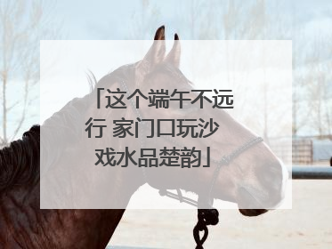 这个端午不远行 家门口玩沙戏水品楚韵