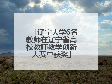 辽宁大学6名教师在辽宁省高校教师教学创新大赛中获奖