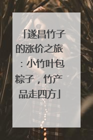 遂昌竹子的涨价之旅：小竹叶包粽子，竹产品走四方
