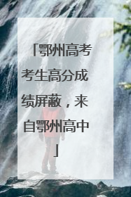 鄂州高考考生高分成绩屏蔽，来自鄂州高中