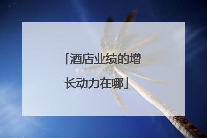 酒店业绩的增长动力在哪