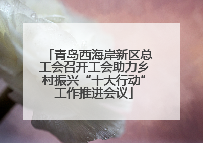 青岛西海岸新区总工会召开工会助力乡村振兴“十大行动”工作推进会议