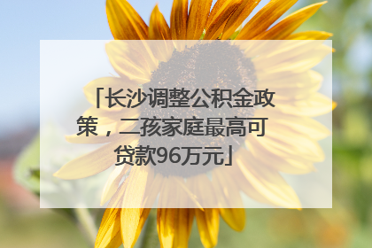 长沙调整公积金政策，二孩家庭最高可贷款96万元