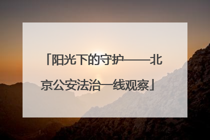 阳光下的守护——北京公安法治一线观察