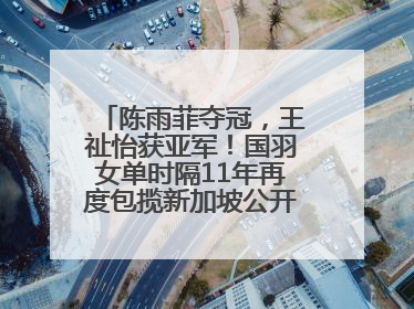 陈雨菲夺冠，王祉怡获亚军！国羽女单时隔11年再度包揽新加坡公开赛冠、亚军