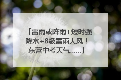 雷雨或阵雨+短时强降水+8级雷雨大风！东营中考天气……