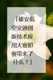 雄安低空交通创新技术应用大赛初赛带来了什么？