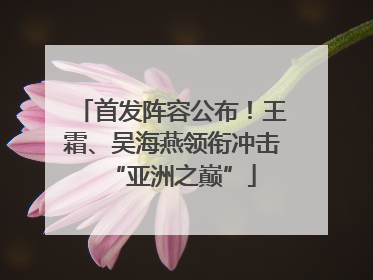 首发阵容公布！王霜、吴海燕领衔冲击“亚洲之巅”