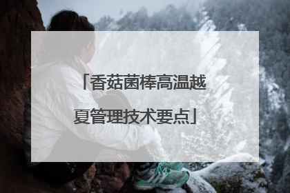 香菇菌棒高温越夏管理技术要点
