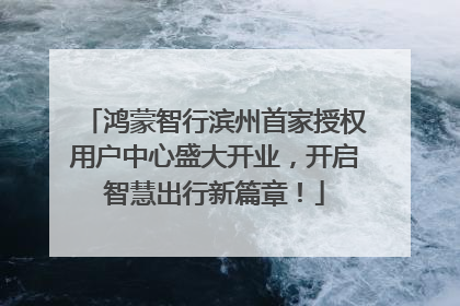 鸿蒙智行滨州首家授权用户中心盛大开业，开启智慧出行新篇章！