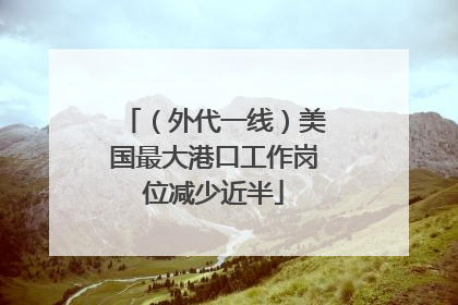 （外代一线）美国最大港口工作岗位减少近半