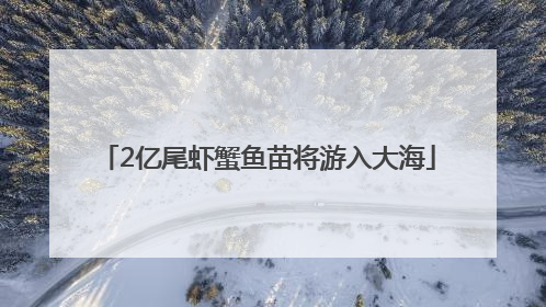 2亿尾虾蟹鱼苗将游入大海