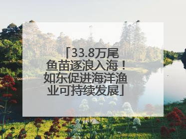 33.8万尾鱼苗逐浪入海！如东促进海洋渔业可持续发展