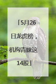 5月26日龙虎榜，机构青睐这14股