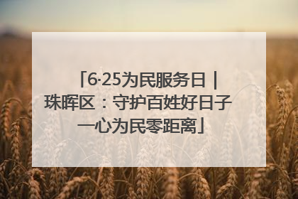6·25为民服务日｜珠晖区：守护百姓好日子 一心为民零距离