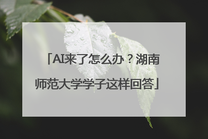 AI来了怎么办？湖南师范大学学子这样回答