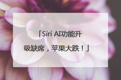 Siri AI功能升级缺席，苹果大跌！